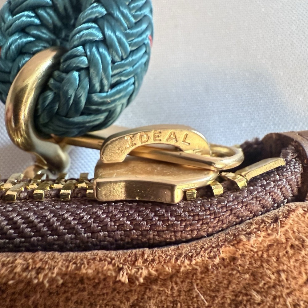 Wildwood Oyster Co. Leather Clutch Teal Rope Wristlet Brown Leather Wallet Pouch — image 8 of 8